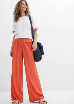 Outlet Weite Palazzo-Hose mit Bequembund Damen Bekleidung·Kleider|Hosen