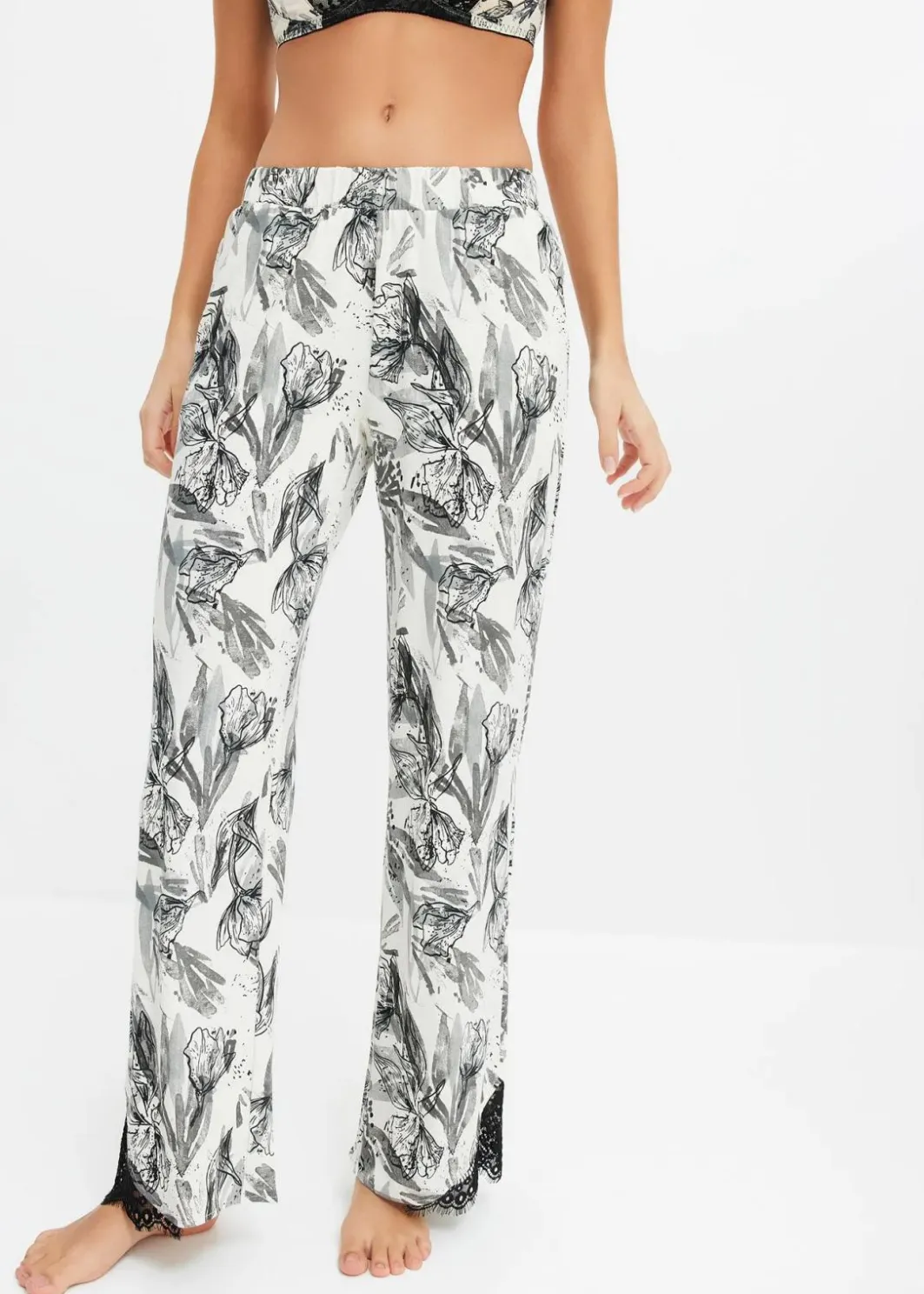 Damen bonprix Wäsche·Nachtwäsche|Nachhaltigere Materialien|Weite Pyjamahose aus softem Viskose-Mix