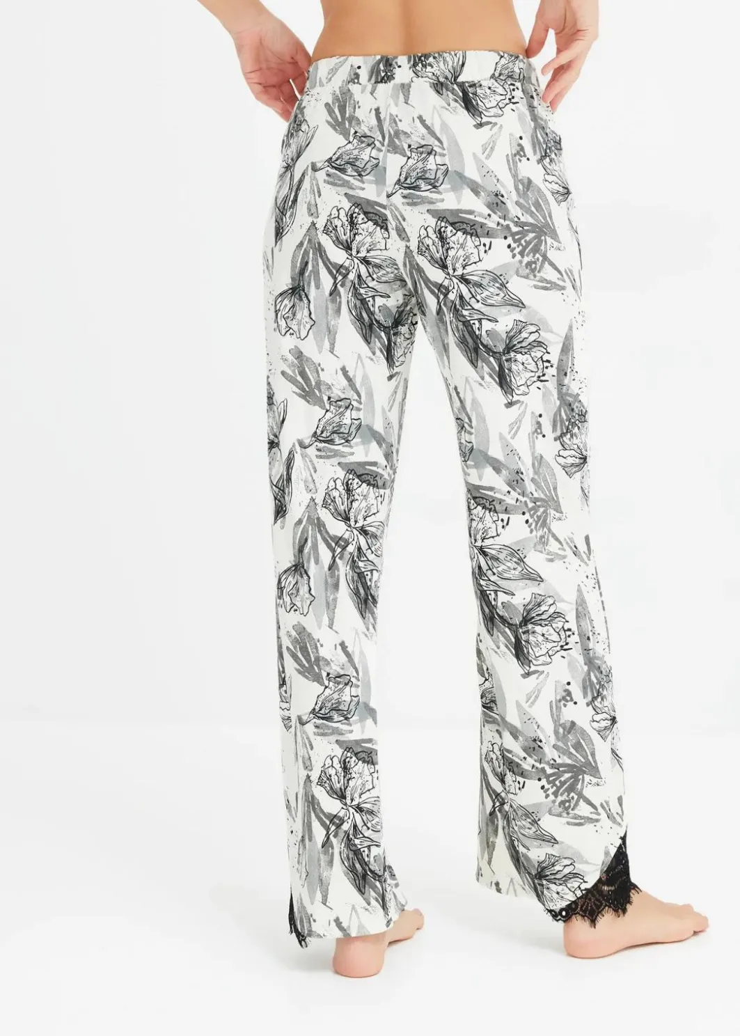 Damen bonprix Wäsche·Nachtwäsche|Nachhaltigere Materialien|Weite Pyjamahose aus softem Viskose-Mix