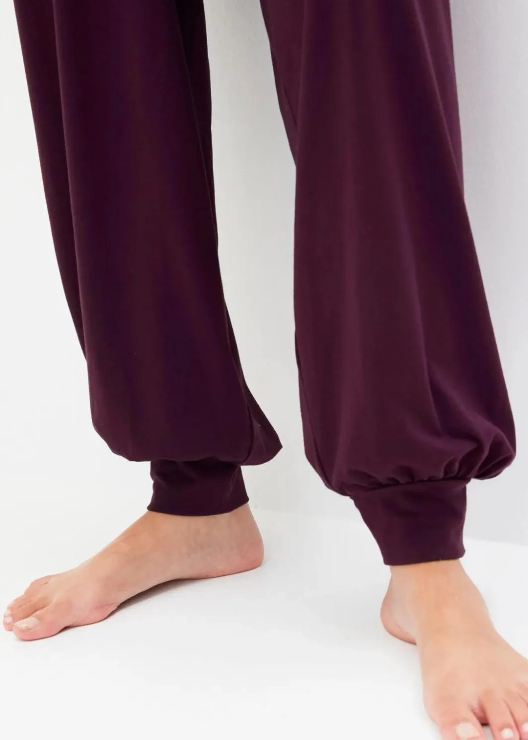 Damen bonprix Hosen|Sportbekleidung|Weite Sporthose mit umklappbaren Bund