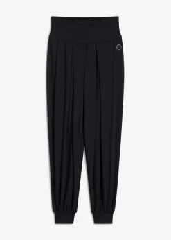 Damen bonprix Bekleidung·Sweat|Bekleidung·Kleider|Weite Sporthose mit umklappbaren Bund