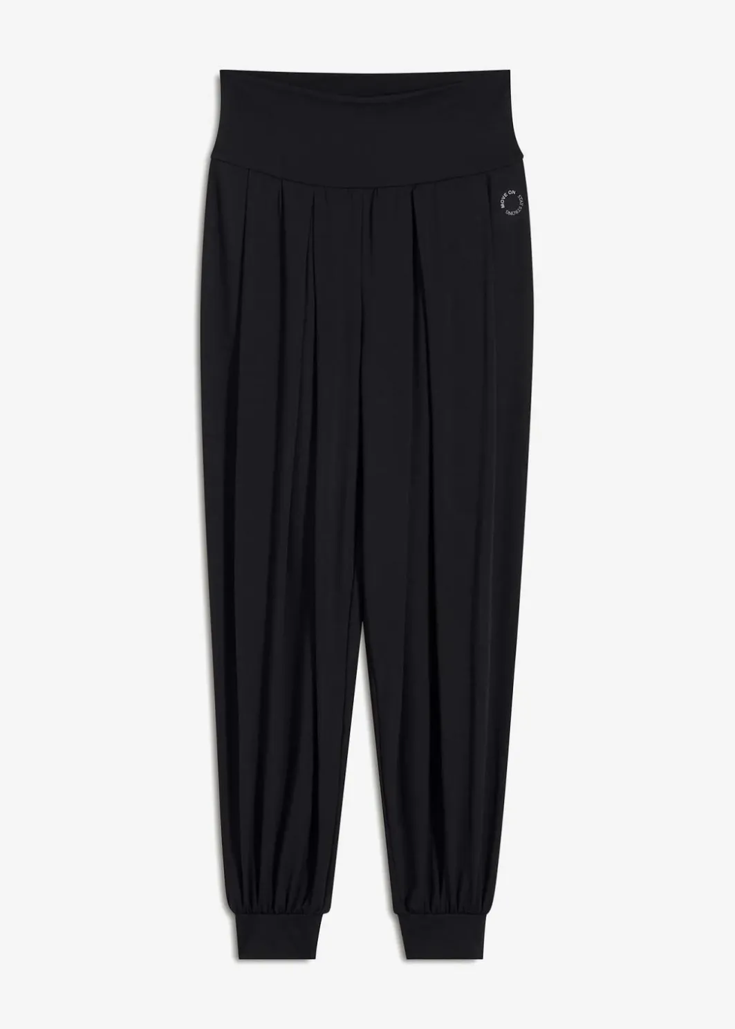 Damen bonprix Bekleidung·Sweat|Bekleidung·Kleider|Weite Sporthose mit umklappbaren Bund