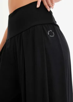 Damen bonprix Bekleidung·Sweat|Bekleidung·Kleider|Weite Sporthose mit umklappbaren Bund