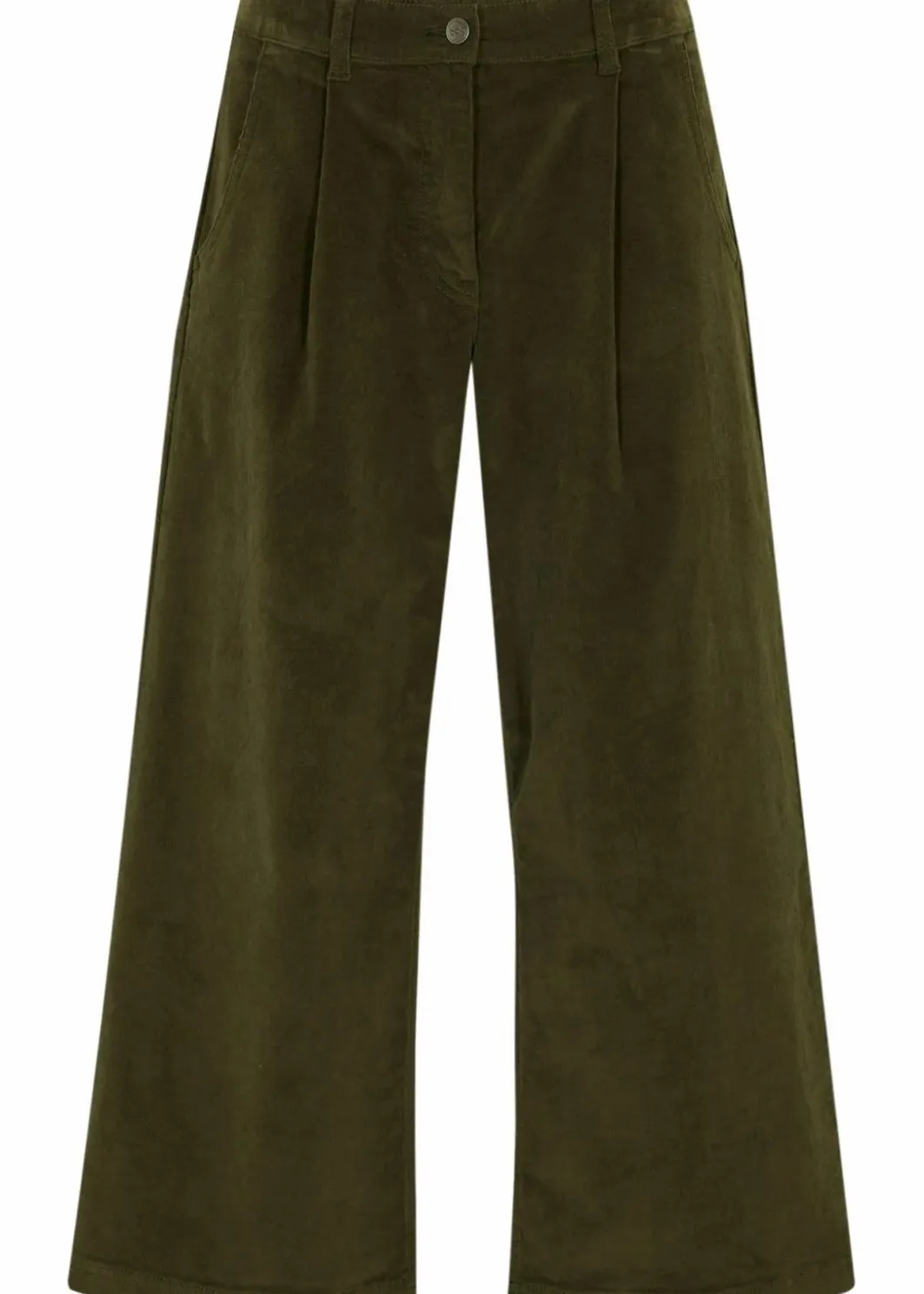 New Weite Stretchcord-Culotte mit High-Waist-Bequembund, 7/8-Länge Damen Bekleidung·Kleider|Hosen
