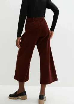 Sale Weite Stretchcord-Culotte mit High-Waist-Bequembund, 7/8-Länge Damen Hosen|Bekleidung·Kleider
