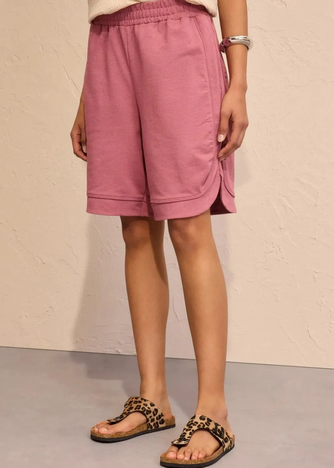 Damen bonprix Hosen|Shorts|Weite Sweat-Shorts aus Baumwoll-Mix