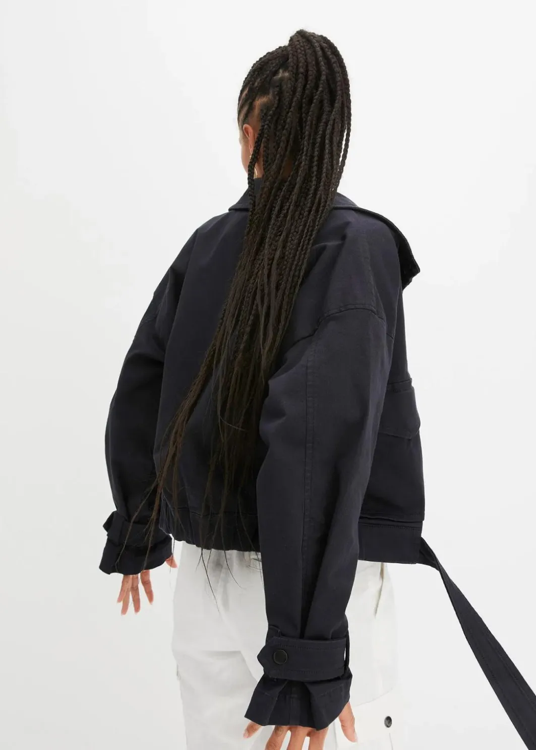 New Weite Twill-Jacke mit aufgesetzten Taschen Damen Nachhaltigere Materialien|Jacken & Mäntel