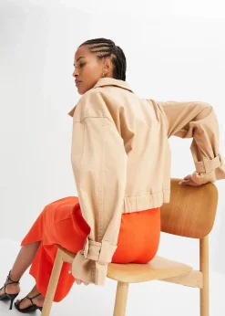 New Weite Twill-Jacke mit aufgesetzten Taschen Damen Bekleidung·Hosen|Jacken & Mäntel