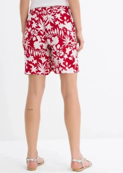 Damen bonprix Nachhaltigere Materialien|Hosen|Weite Viskose Shorts mit High-Waist-Bequembund