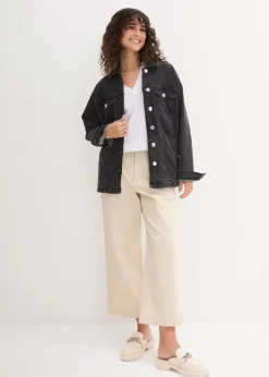 Damen bonprix Shirts & Tops|Basics|Weites Long-Shirt mit V-Ausschnitt, Kurzarm (5er Pack)