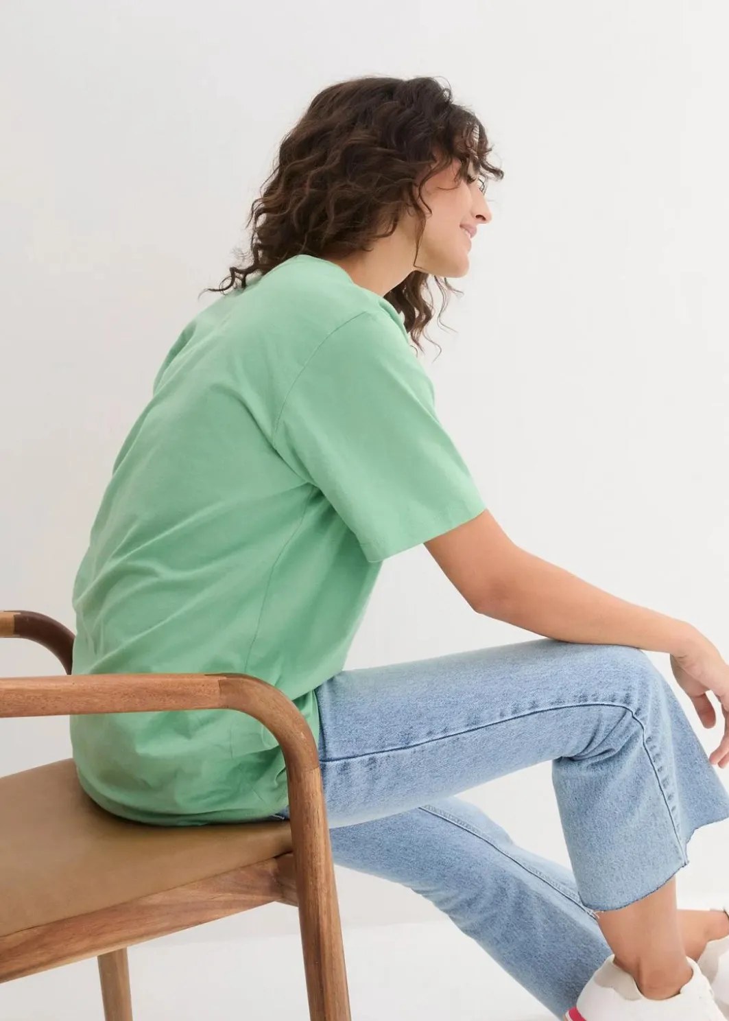 Online Weites Long-Shirt mit V-Ausschnitt, Kurzarm (5er Pack) Damen Shirts & Tops|Basics