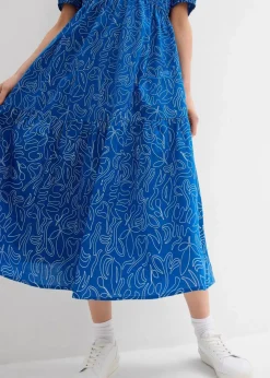 Hot Weites Midikleid aus reiner Baumwolle Damen Kleider