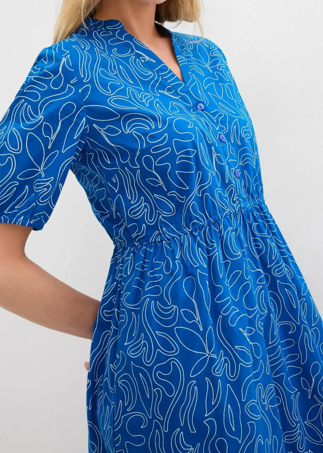 Hot Weites Midikleid aus reiner Baumwolle Damen Kleider