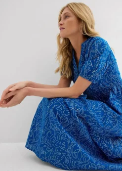 Hot Weites Midikleid aus reiner Baumwolle Damen Kleider