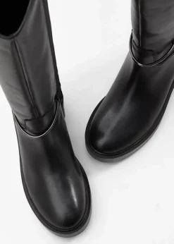 Damen bonprix Stiefel|Premium|Weitschaftstiefel aus Leder