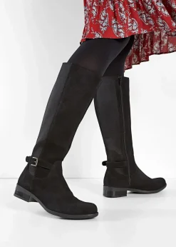 Outlet Weitschaftstiefel aus Leder Damen Stiefel|Schuhe & Accessoires In Spezialgrößen·Elastischer Schaft