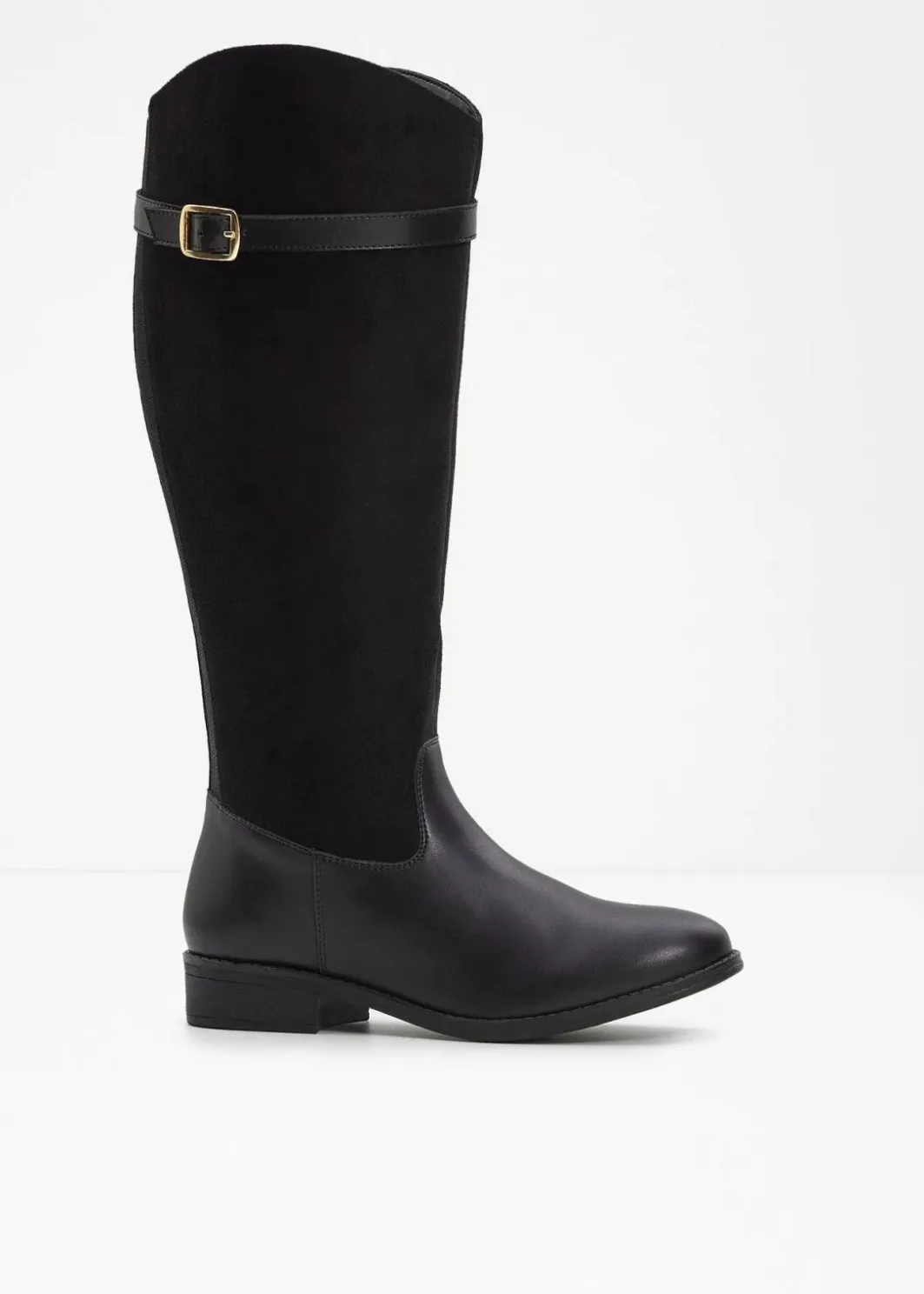 Damen bonprix Stiefel|Weitschaftstiefel mit Schnalle