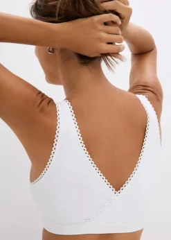Damen bonprix Nachhaltigere Materialien|Basics|Wende-Bustier mit softer Bio-Baumwolle (2er Pack)