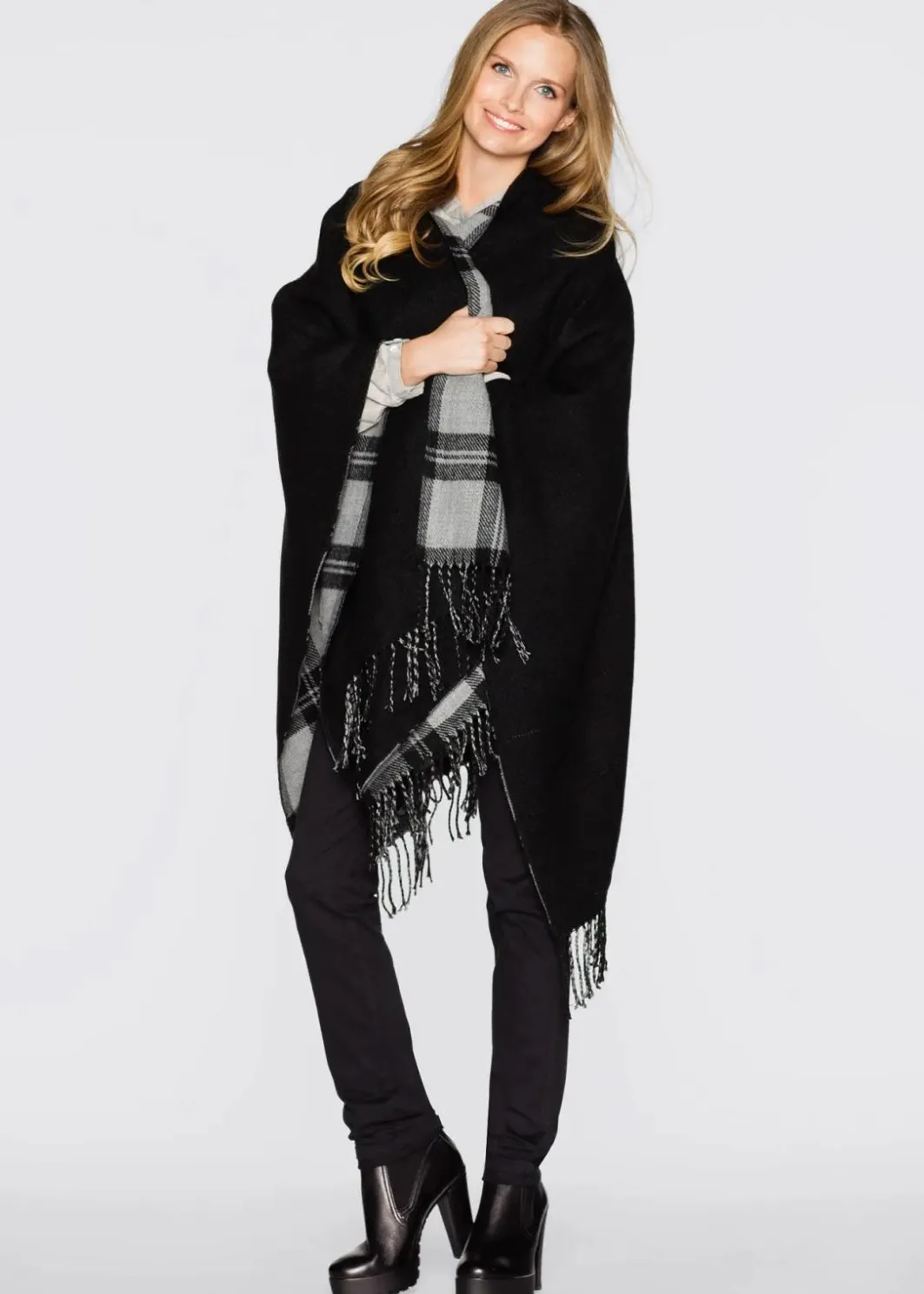 Sale Wende-Poncho Damen Ponchos|Schuhe & Accessoires In Spezialgrößen·Tücher & Ponchos