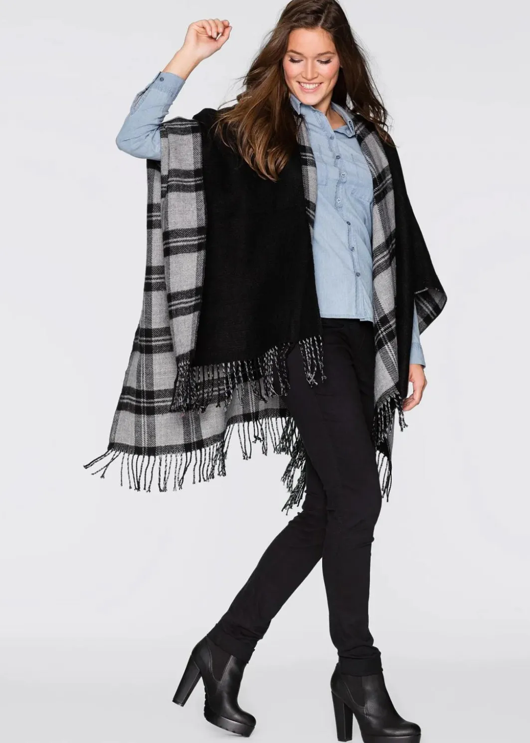 Sale Wende-Poncho Damen Ponchos|Schuhe & Accessoires In Spezialgrößen·Tücher & Ponchos