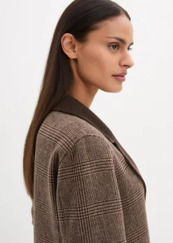 Damen bonprix Blazer|Nachhaltigere Materialien|Wende-Wollblazer mit Glencheck