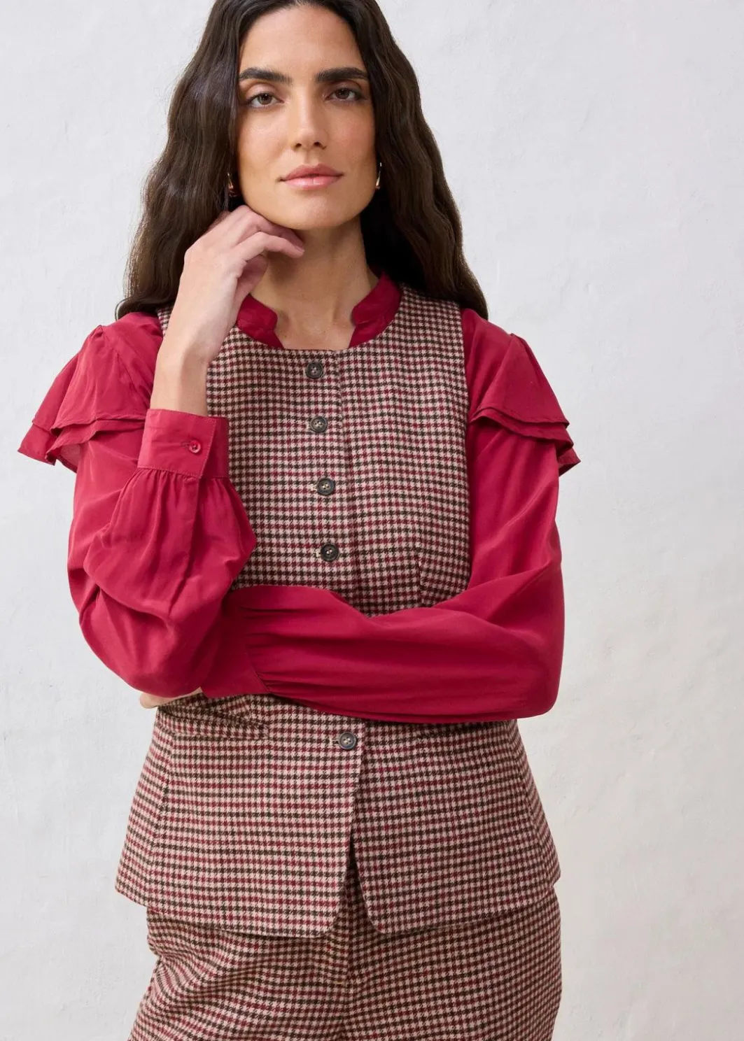 Damen bonprix Bekleidung·Hosen|Jacken & Mäntel|Weste mit Wollanteil