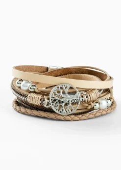 Damen bonprix Schmuck|Schuhe & Accessoires In Spezialgrößen·Schmuck|Wickelarmband mit Lebensbaumanhänger
