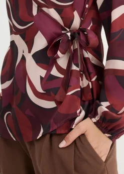 Hot Wickelbluse aus fließendem Satin Damen Bekleidung·Jacken & Mäntel|Blusen & Tuniken