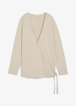 Damen bonprix Pullover & Strickjacken|Zweiteiler & Sets|Wickelcardigan in Strickoptik