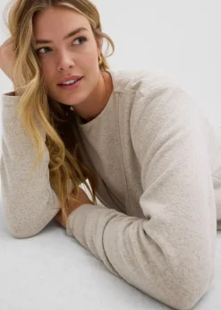 Damen bonprix Pullover & Strickjacken|Zweiteiler & Sets|Wickelcardigan in Strickoptik