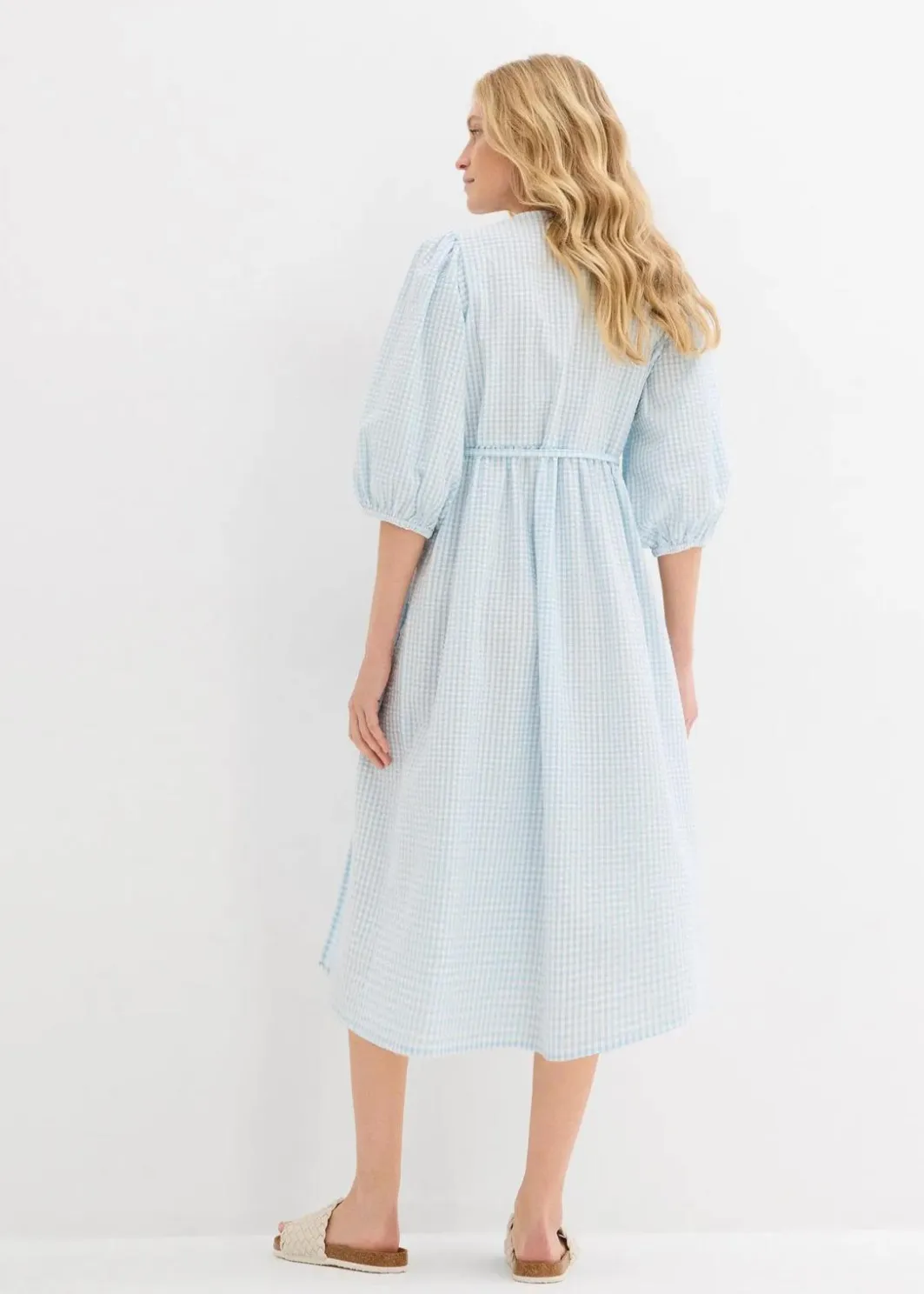Damen bonprix Bekleidung·Pullover & Strickjacken|Kleider|Wickelkleid aus Strukturmaterial
