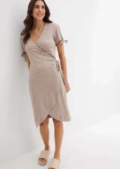 Online Wickelkleid aus fließendem Viskose-Elasthan-Mix Damen Bekleidung·Pullover & Strickjacken|Kleider