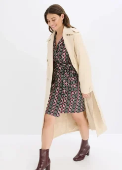 Wickelkleid aus strukturiertem Jersey Damen Bekleidung·Pullover & Strickjacken|Kleider