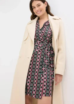 Wickelkleid aus strukturiertem Jersey Damen Bekleidung·Pullover & Strickjacken|Kleider