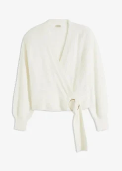 Wickelpullover mit Accessoire Damen Bekleidung·Umstandsmode|Strickmode