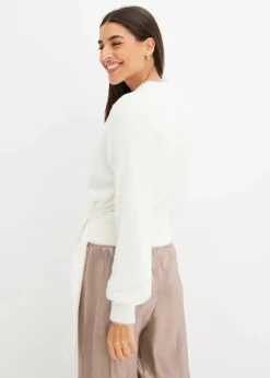Wickelpullover mit Accessoire Damen Bekleidung·Umstandsmode|Strickmode