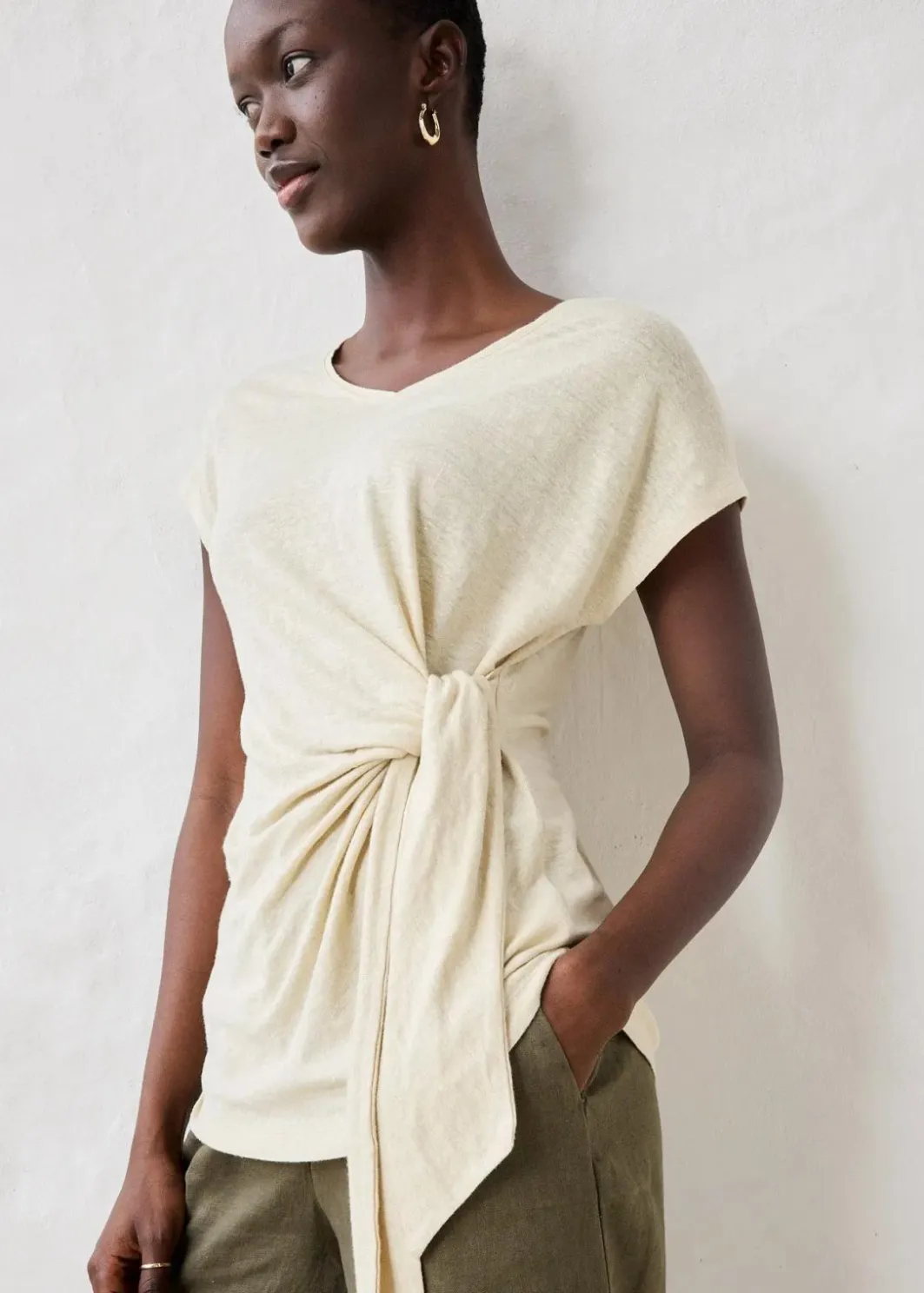 Damen bonprix Shirts & Tops|Premium|Wickelshirt aus reinem Leinen
