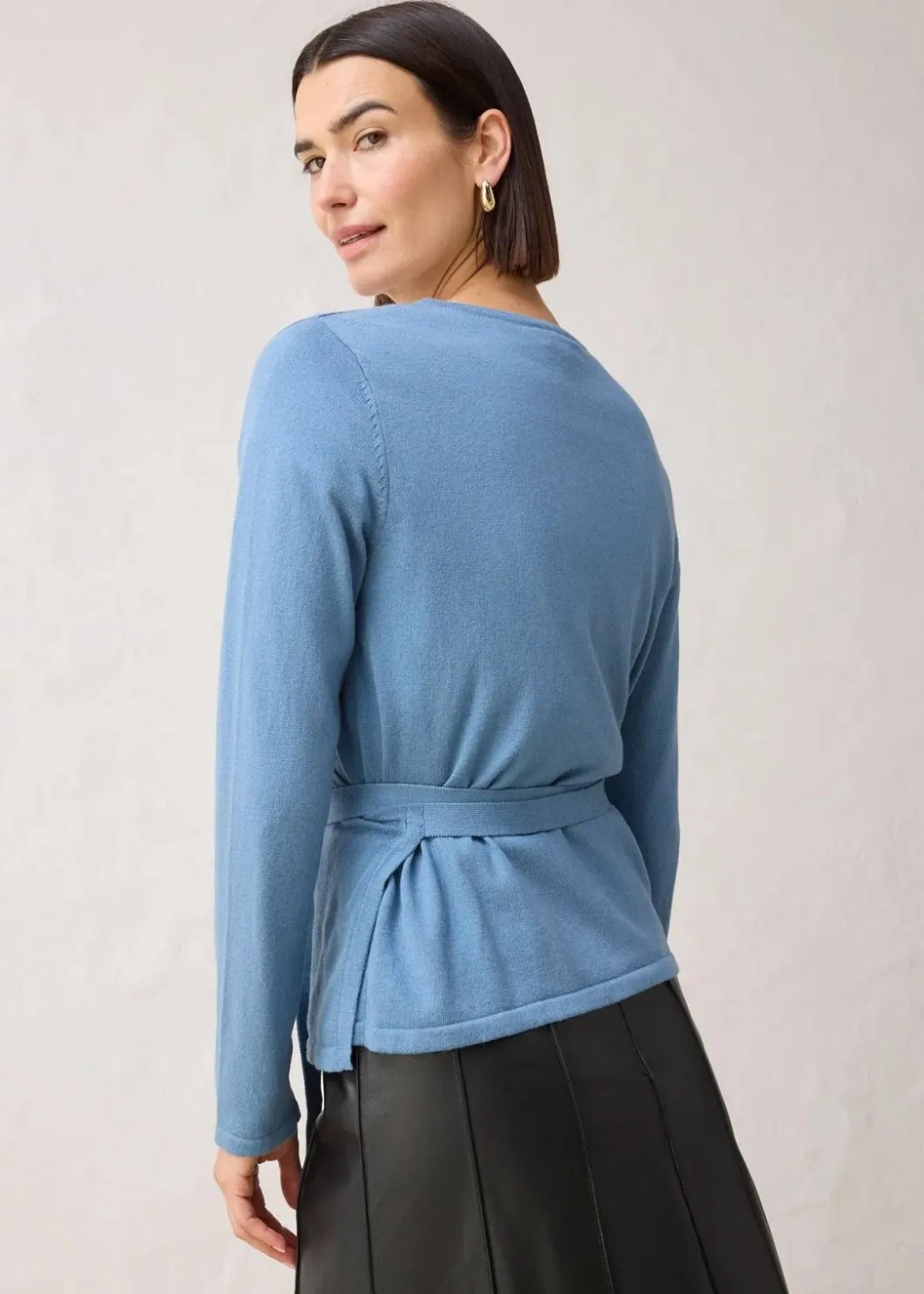 Damen bonprix Pullover & Strickjacken|Bekleidung·Jeans|Wickelstrickjacke mit Merinowolle