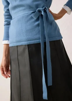 Damen bonprix Pullover & Strickjacken|Bekleidung·Jeans|Wickelstrickjacke mit Merinowolle