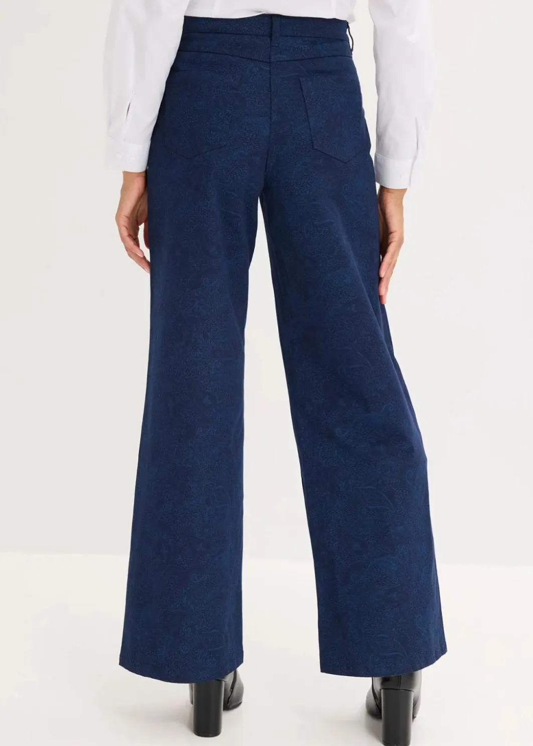 Outlet Wide Leg Hose aus Baumwollstretch Damen Hosen|Bekleidung·Kleider