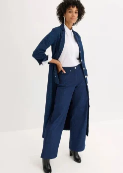 Outlet Wide Leg Hose aus Baumwollstretch Damen Hosen|Bekleidung·Kleider
