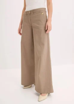 Damen bonprix Hosen|Wide Leg Hose mit Stretch