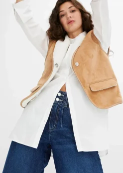 Damen bonprix Kurzgrößen|Bekleidung·Shirts & Tops|Wide Leg Jeans High Waist