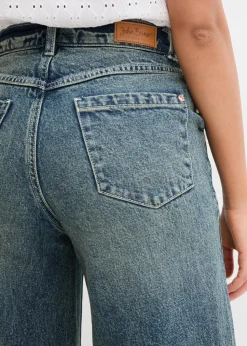 Damen bonprix Bekleidung·Shirts & Tops|Jeans|Wide Leg Jeans High Waist, Low Stretch