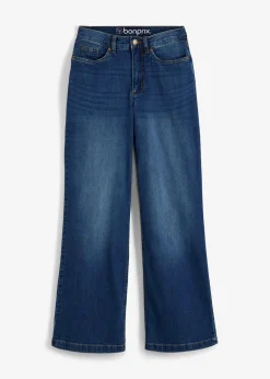 Damen bonprix Bekleidung·Shirts & Tops|Jeans|Wide Leg Jeans High Waist, Bio-Baumwolle