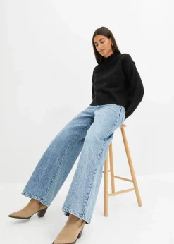 Online Wide Leg Jeans High Waist Damen Jeans|Kurzgrößen