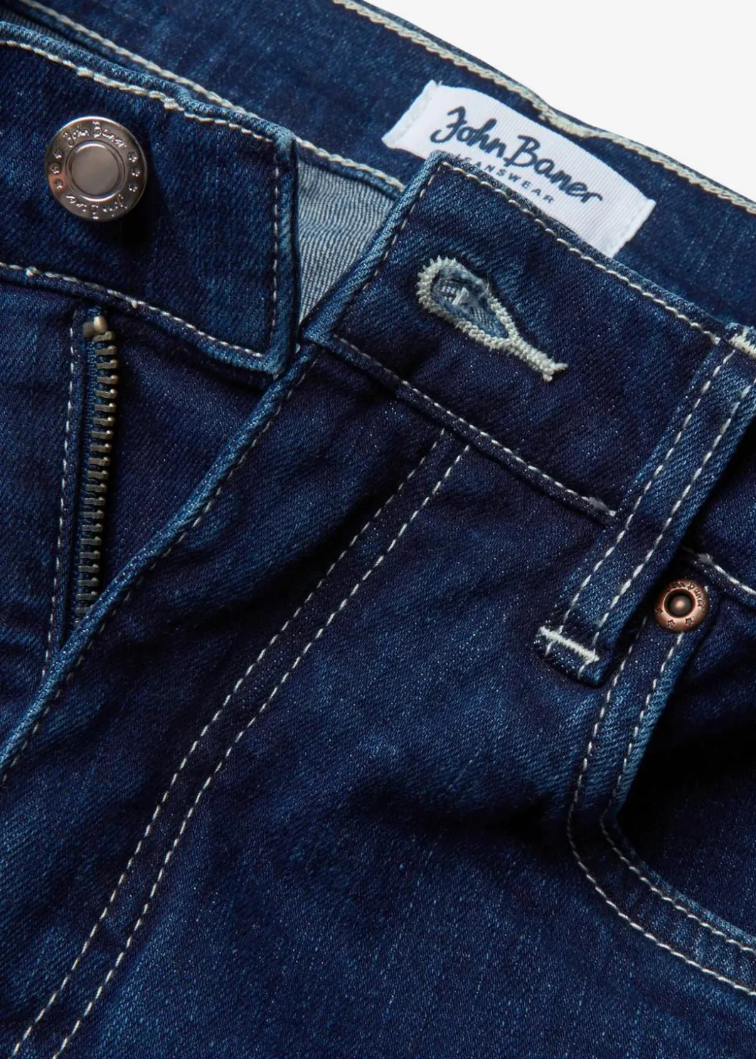 Damen bonprix Jeans|Kurzgrößen|Wide Leg Jeans High Waist, Bio-Baumwolle