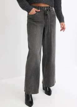 Hot Wide Leg Jeans Mid Waist Damen Jeans|Bekleidung·Shirts & Tops