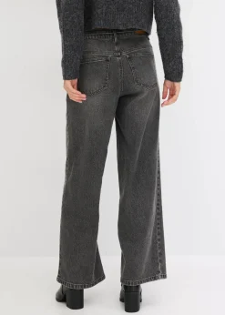 Hot Wide Leg Jeans Mid Waist Damen Jeans|Bekleidung·Shirts & Tops