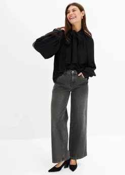 Hot Wide Leg Jeans Mid Waist Damen Jeans|Bekleidung·Shirts & Tops